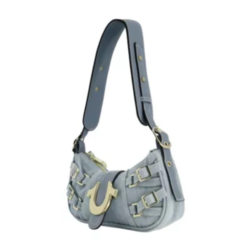 True Religion Multi-Strap Denim Shoulder Bag