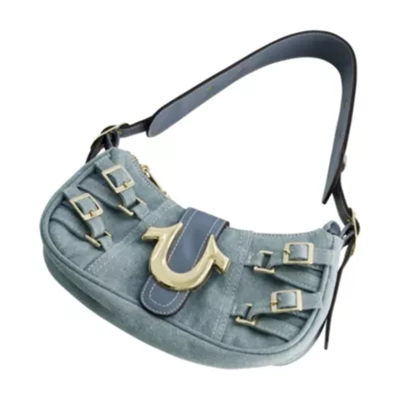 True Religion Multi-Strap Denim Shoulder Bag
