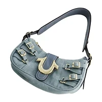 True Religion Multi-Strap Denim Shoulder Bag