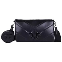 True Religion Quilted Flap Crossbody with Removable Pouch