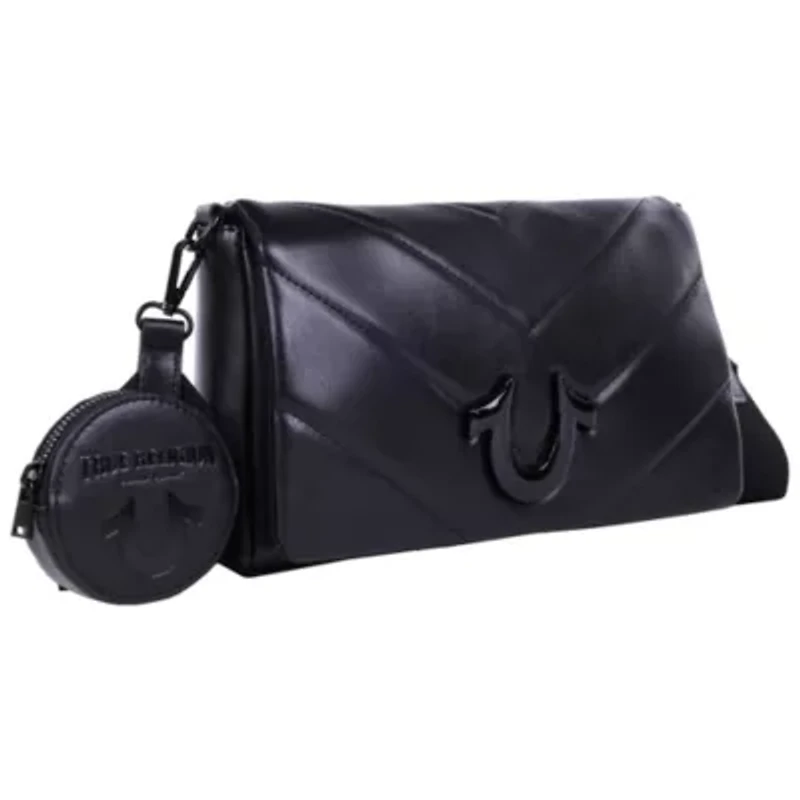 True Religion Quilted Flap Crossbody with Removable Pouch