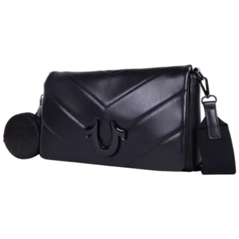 True Religion Quilted Flap Crossbody with Removable Pouch