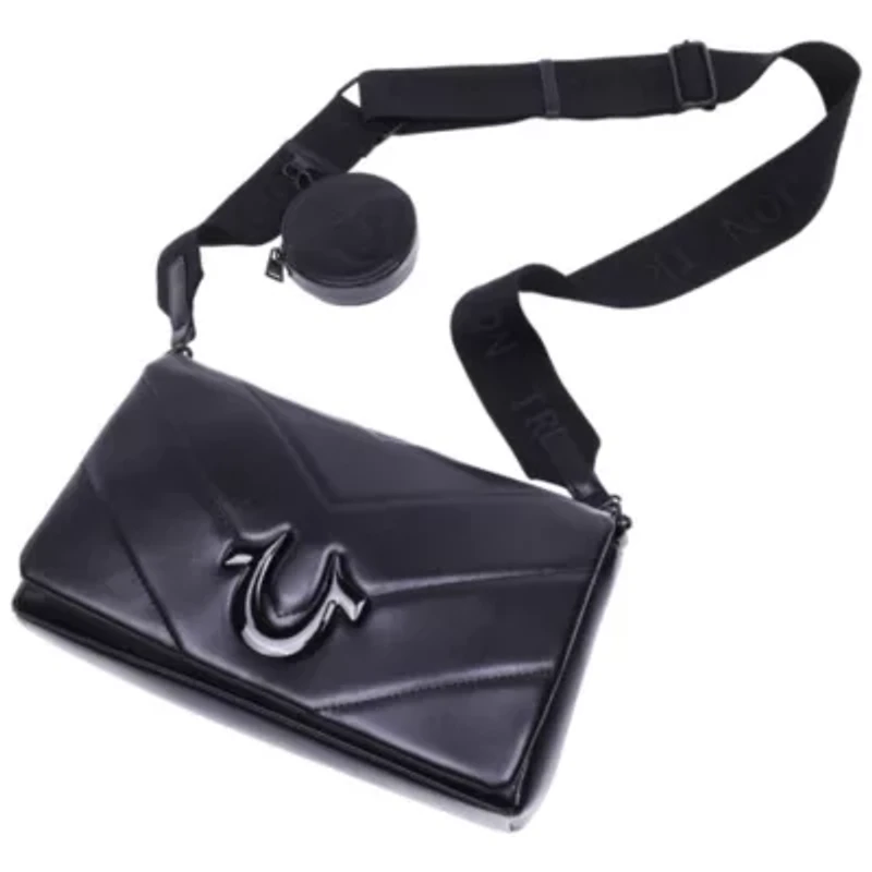 True Religion Quilted Flap Crossbody with Removable Pouch