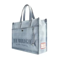 True Religion Striped Denim City Tote