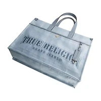 True Religion Striped Denim City Tote