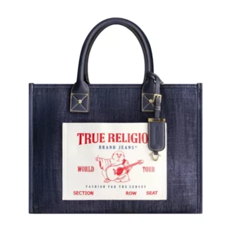 True Religion Buddha Pocket Denim Tote