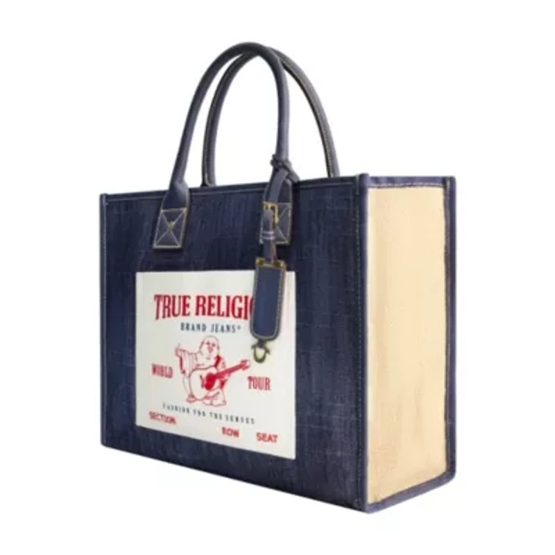 True Religion Buddha Pocket Denim Tote