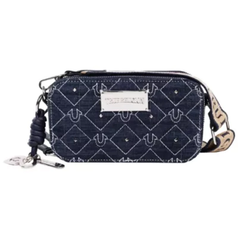 True Religion Studded Denim Camera Bag