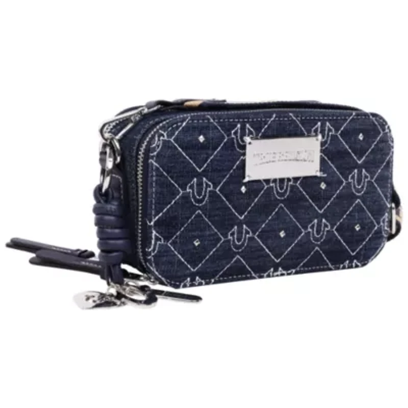 True Religion Studded Denim Camera Bag