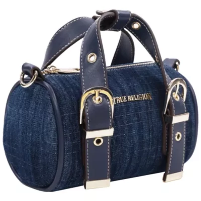 True Religion Denim Buckle Strap Mini Satchel