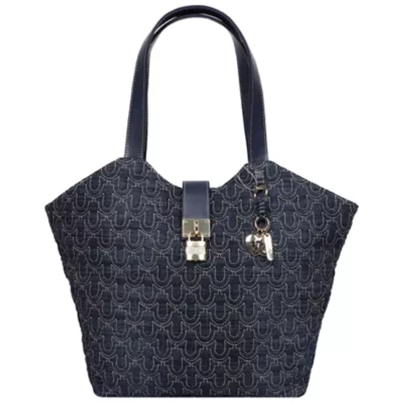 True Religion Horseshoe Denim Charm Tote