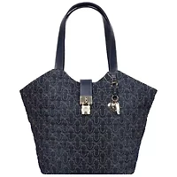 True Religion Horseshoe Denim Charm Tote