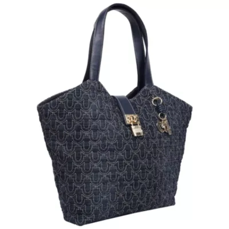 True Religion Horseshoe Denim Charm Tote