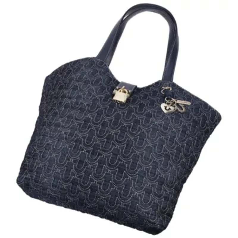 True Religion Horseshoe Denim Charm Tote