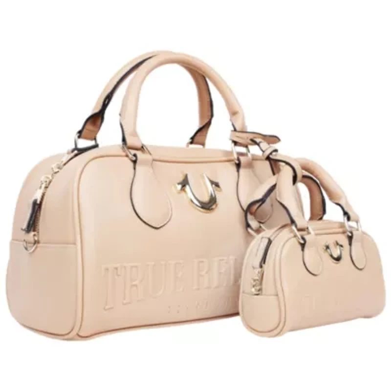 True Religion Logo Satchel with Matching Mini Bag