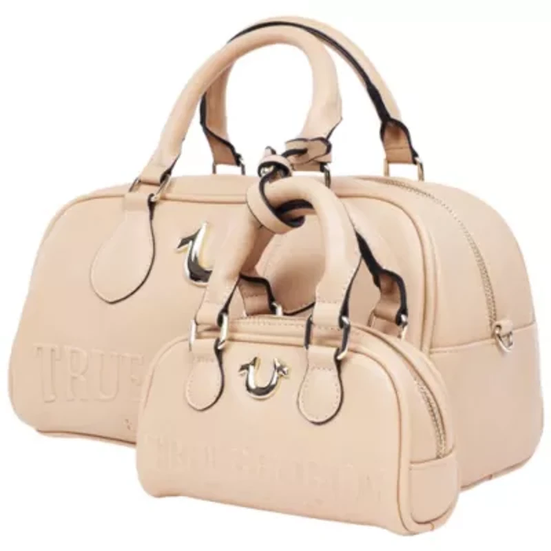 True Religion Logo Satchel with Matching Mini Bag