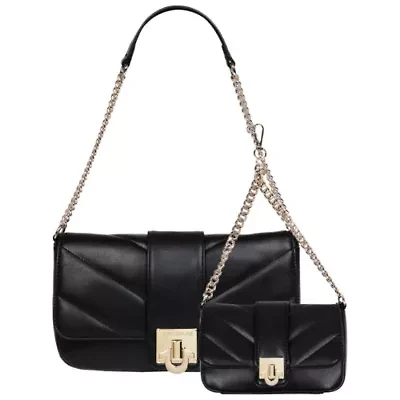 True Religion Quilted Flap Shoulder Bag with Mini Bag