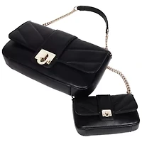 True Religion Quilted Flap Shoulder Bag with Mini Bag