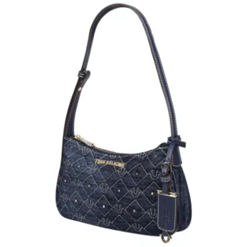 True Religion Studded Denim Shoulder Bag