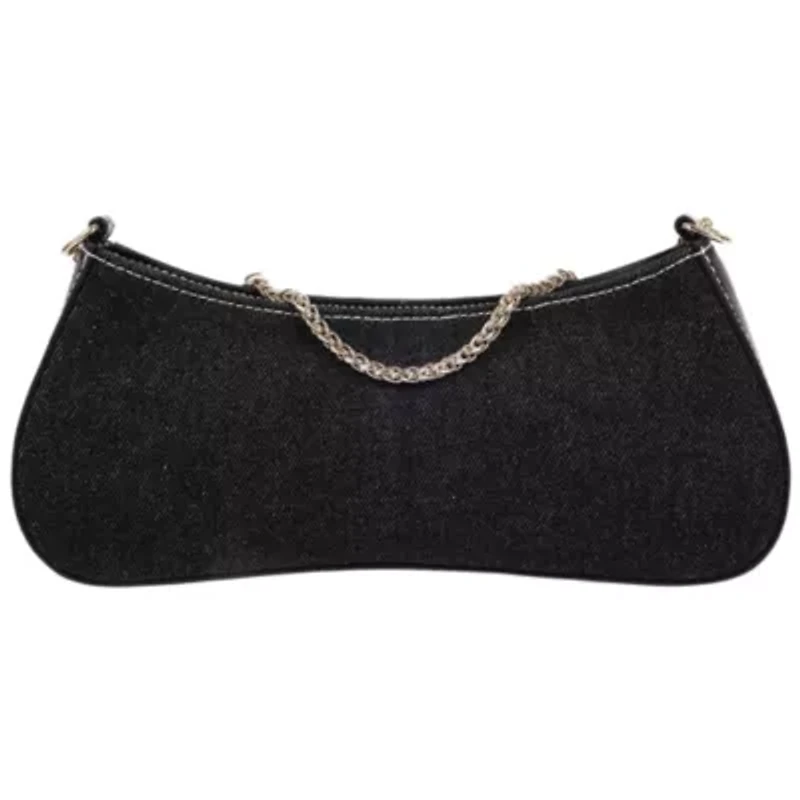 True Religion Studded Denim Chain Shoulder Bag