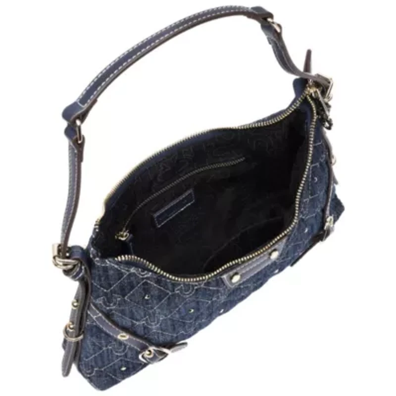 True Religion Studded Denim Chain Shoulder Bag