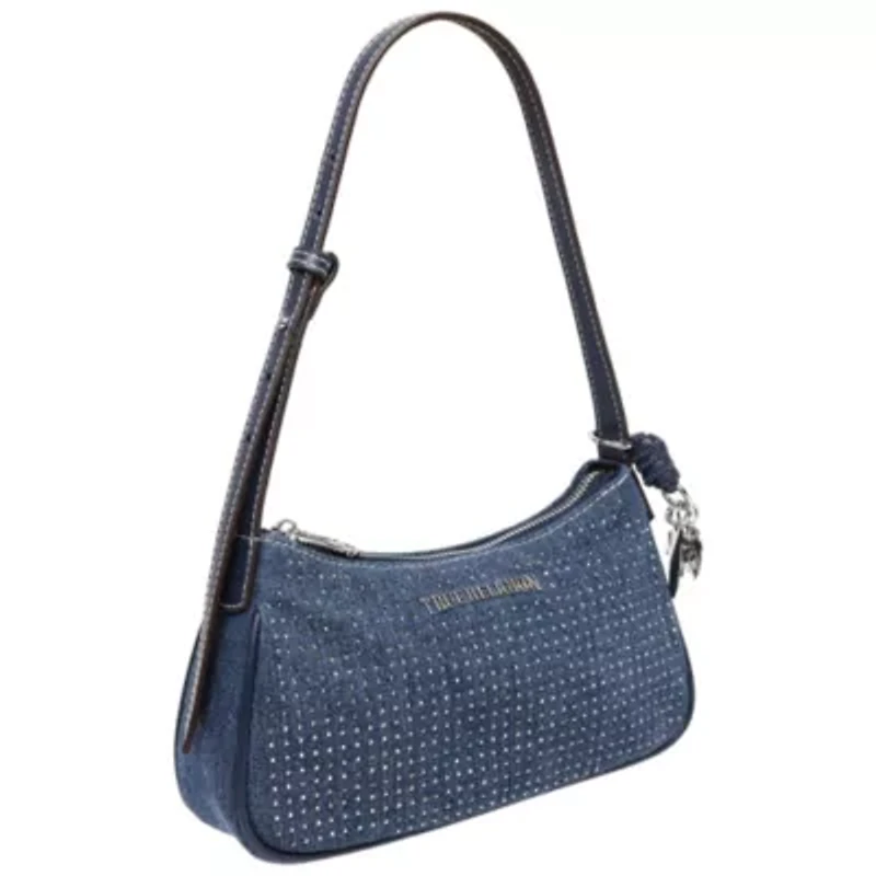 SPARKLE DENIM ZIP TOP BAG