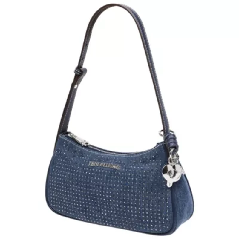 SPARKLE DENIM ZIP TOP BAG