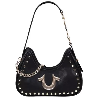 True Religion Studded Pebble Hobo Bag
