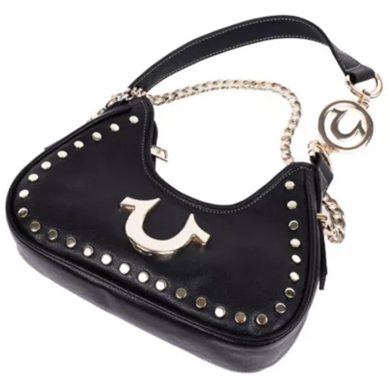 True Religion Studded Pebble Hobo Bag