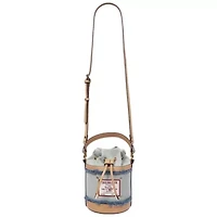 True Religion Buddha Patch Frayed Denim Bucket Bag