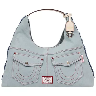 True Religion Arden Contrast Stitch Denim Hobo Bag