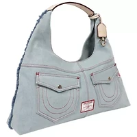 True Religion Arden Contrast Stitch Denim Hobo Bag