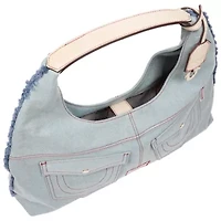 True Religion Arden Contrast Stitch Denim Hobo Bag