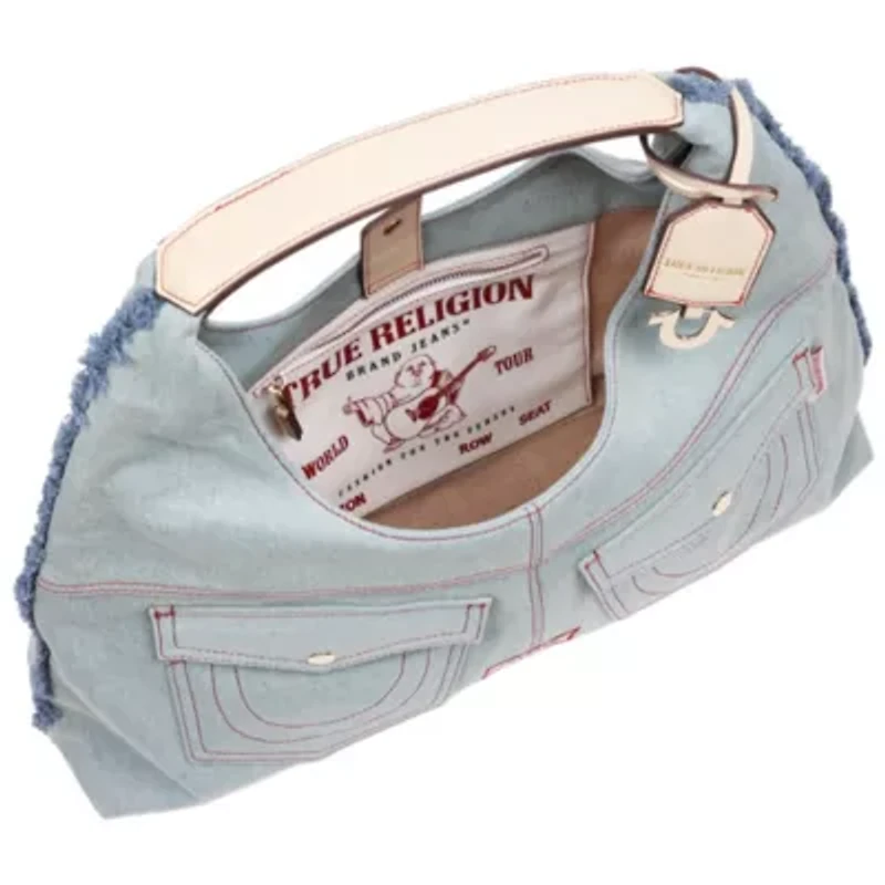 True Religion Arden Contrast Stitch Denim Hobo Bag