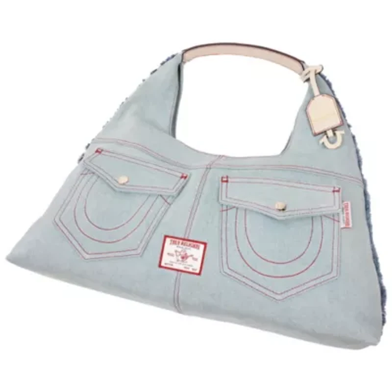 True Religion Arden Contrast Stitch Denim Hobo Bag