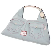 True Religion Arden Contrast Stitch Denim Hobo Bag