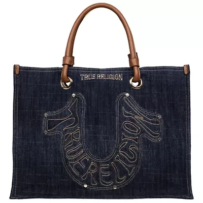True Religion Andi Horseshoe Appliqué Denim Tote