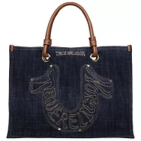 True Religion Andi Horseshoe Appliqué Denim Tote