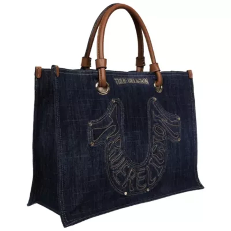 True Religion Andi Horseshoe Appliqué Denim Tote