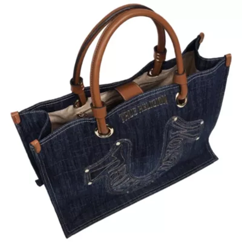 True Religion Andi Horseshoe Appliqué Denim Tote