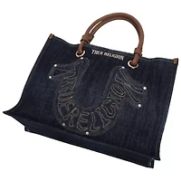 True Religion Andi Horseshoe Appliqué Denim Tote