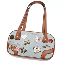 True Religion Arbor Multi Pin Logo Denim Satchel