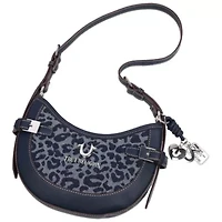 True Religion Blake Leopard Denim Belted Hobo Bag