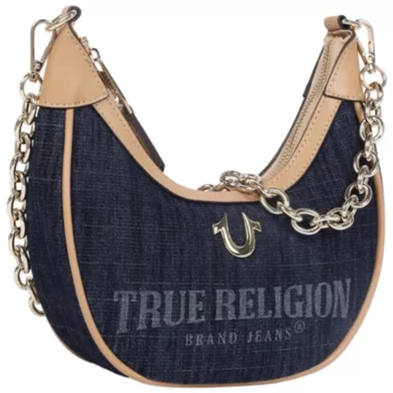 True Religion Bailey Denim & PU Hobo Bag – Dark Denim