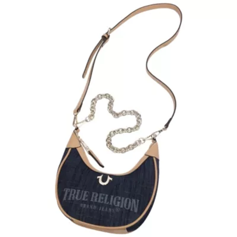 True Religion Bailey Denim & PU Hobo Bag – Dark Denim