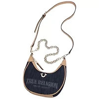 True Religion Bailey Denim & PU Hobo Bag – Dark Denim