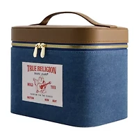 True Religion large Denim Cosmetic case with mirror