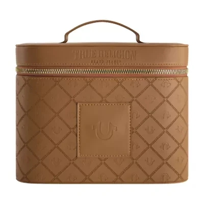 True Religion large Cosmetic case with mirror