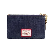 True Religion Horseshoe Denim Wristlet Pouch
