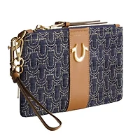 True Religion Quilted Horseshoe Wristlet Pouch